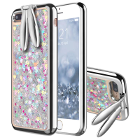 Bakeey™ Rabbit Ears Bracket Glitter Quicksand Dynamic Liquid Plating Tpu Case For Iphone 7plus 5.5''