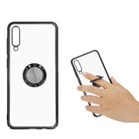 Bakeey schokbestendig plating vingerringhouder PC beschermhoes voor Samsung Galaxy A50 2019