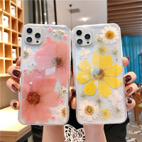 Bakeey voor iPhone 12 Pro Max / 12/12 Pro/12 Mini Case Ins Style Gedroogd bloempatroon Transparant Niet geel TPU Protect