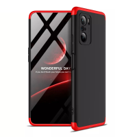 Bakeey voor POCO F3 Global Version Case 3 in 1 Afneembare Double Dip met lensbescherming Frosted Anti vingerafdruk Schok