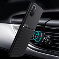 Bakeey voor POCO F3 Global Version Case Magnetische Leder Textuur Antislip TPU Schokbestendig Beschermhoes Achterkant Ni