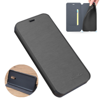 Bakeey voor Xiaomi Mi 10 Lite Case Geborsteld patroon Flip met standaard Kaartsleuf Schokbestendig PU leer Full body bes