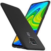 Bakeey voor Xiaomi Redmi Note 9/Redmi 10X 4G hoes Koolstofvezeltextuur Slank Soft Siliconen schokbestendig beschermhoes