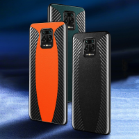 Bakeey voor Xiaomi Redmi Note 9S / Redmi Note 9 Pro Case Sportwagen Patroonontwerp Koolstofvezel Leer Proective Case Nie