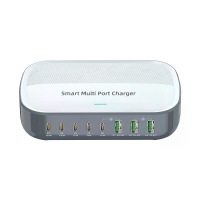 Bakeey WLX F8C 200W 8 Poort USB PD Oplader 3 USB A+5 USB C PD3.0 QC3.0 FCP AFC Snelladen Bureau Opladers Station EU stek