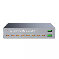 Bakeey WLX X6Y 140W 10 poorts USB PD oplader 2USB A+8USB C PD3.0 Snellader Desktop Oplaadstation EU stekker voor iPhone