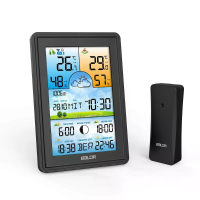 Baldr Draadloze Digitale Kleurenweergave Weerstationsklok Barometer Thermometer Hygrometer Trendvoorspelling Buiten sens