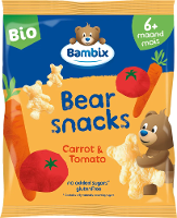 Bambix Bearsnacks Wortel & Tomaat 6M+ Bio