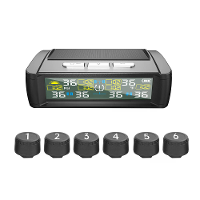 Bandenspanningscontrolesysteem 6 wielen Zonne energie RV Bandenspanning Monitoring Ondersteunt Luchtdruk Bandenspannings