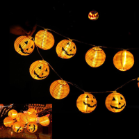 1.5 M 4 M Halloween Pompoen Lantaarn Warm Wit LED String Licht Nachtlampje Festival Home Party Decors