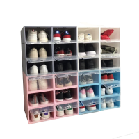 1 PC Opvouwbare Doorzichtige Plastic Schoenen Opbergdozen Portable Home Sneakers Rekken Organizer Schoenenkast