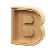 1 St Brief Vormige Spaarpot Houten Veilige Besparing Box Organizer Geld Besparen Transparante Venster Desktop Ornamenten