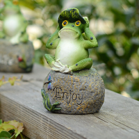 1 ST Vrede Hoop Enjoy Kikkers Fairy Tuinbeelden Art Beeldjes Outdoor Patio Ornament