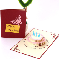 1 Stks vintage cake vorm wenskaarten verjaardagscadeau decoratie kaart