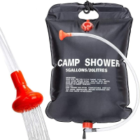 10 / 20L Buitendouche Zak Zonne verwarming Badzak Verwijderbare slang Opvouwbare draagbare warmwaterzak Camping Klimmen