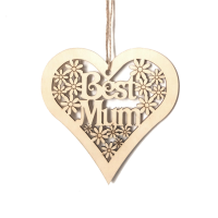 10 Cm Houten Plaque Mum Hartvorm Bloemen Moederdag Opknoping Decoraties Craft Gift