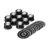 10 Sets Potentiometer Knob Kit MF A03 Wijzerknop + 0 100 Schaalplaat Sheet Digitale Potentiometer Set