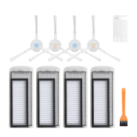 10 Stks Vervangingen voor NARWAL Stofzuiger Onderdelen Accessoires Zijborstels * 4 HEPA Filters * 4 Cleaning Tools * 2 [