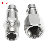 10 Stuks 1/4 inch Mannelijke/Vrouwelijke BSP adapter Compressed Air Snelkoppelingsslang