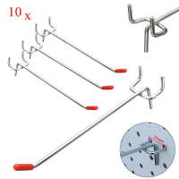 10 Stuks RVS Muurschermhaken voor Coat Shop Slatwall Panel 10 × 150MM