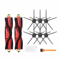 10 Stuks vervangingen voor Xiaomi Roborock Xiaowa stofzuiger zwarte onderdelen accessoires 6 * 5 arm zijborstels 2 * hoo