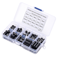 100 Stuks M3 Zwart Nylon Ronde ABS Metrische Afstandhouder Isolatie Plastic Standoff Niet Draadbaar voor Schroef Assorti