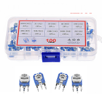 100 Stuks RM063 Instelpotentiometer Verstelbare Weerstand Kit 500R 1K 2K 5K 10K 20K 50K 100K 200K 1M Potentiometer Weers