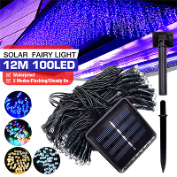 100LED 12M zonne energie Fairy String Lights Christmas Party Decor Garden Outdoor