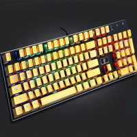 104 Toetsen Keycap Set Galvaniseren Kleur OEM Profiel PBT Sublimatie Keycaps voor Mechanische Toetsenborden Goud/Zilver 