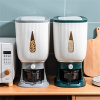 10KG Auto Graan Case Granen Dispenser Drukken Metering Rijst Emmer Anti insect vochtbestendige Grote capaciteit Keuken V