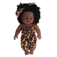 12 Inch Simulatie Soft Siliconen Vinyl PVC Zwart Baby Modepop Draaien 360 ° Afrikaanse Meisje Perfect Reborn Pop Speelgo