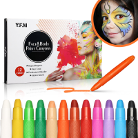 12 Kleuren make up schilderij set Spatwaterdichte niet giftige gezichtsverf kleurpotloden voor feestfestivals