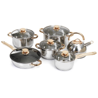 12 Stks/set Rvs Kookgerei Potten Non Stick Koekenpan Keuken Gas Inductiekookplaat