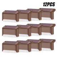12 STKS Zonne energie LED Trappen Stap Hek Lichten Dekbed Outdoor Pad