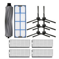 12 Stuks Vervangingen voor ilife A8 A6 X620 X623 Stofzuiger Onderdelen Accessoires Hoofdborstel * 1 Zijborstels * 6 HEAP