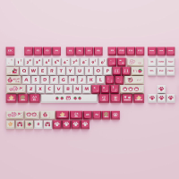 122 Toetsen Strawberry Bear Thema PBT Keycap Set XDA Profiel Sublimatie Lotso Keycaps voor Mechanische Toetsenborden