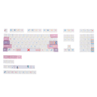 126 Roze&Purple PBT Sleutelkap Set Cherry Profiel Vijfzijdige Sublimatie Aangepaste Sleutelkappen voor Mechanische Toets