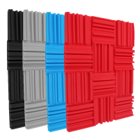 12Pcs Geluiddichte Schuim Panelen Ruisonderdrukking Vlamvertragende Akoestische Panelen Tegels 25*25*5CM voor Studio KTV