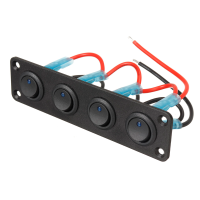12V 1 ~ 4 Gang tuimelschakelaarpaneel Mini tuimelschakelaar AAN UIT SPST Blauwe LED