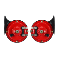 12V Luide Waterdichte Hoog Laag Dubbele Toon Luchthoorn voor Motorfiets Auto Van Boot Sirene Twin Vrachtwagen Rood Zwart