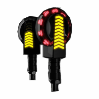 12V Waterdichte Indicatoren Vloeiende Motorfiets Knipperlichten Dual Color Signaal Lamp Stop Brake Running Light Univers