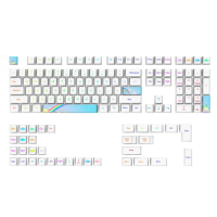 130 Toetsen Regenboog Thema PBT Keycap Set Cherry Profile Sublimatie Keycaps voor Mechanische Toetsenborden