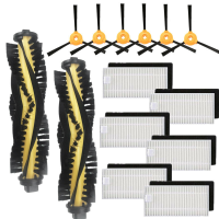 14 Stuks vervangingen voor Ecovacs Deebot N79 N79S Stofzuigeronderdelen Accessoires Hoofdborstel * 2 zijborstels * 6 HEP
