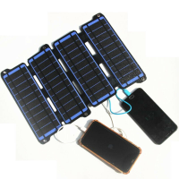 14W ETFE zonnepaneellader Dubbele USB 5V 18V DC Camping Opvouwbaar zonnepaneel voor het opladen van telefoons en powerba