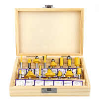 15 Stuks 1/4 inch schacht routerbits set carbide trimmachine gereedschapset voor houtbewerking