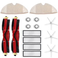 15 Stuks vervangingen voor Xiaomi Roborock S50 S51 S6 S60 Stofzuigeronderdelen Accessoires Hoofdborstels * 2 zijborstels