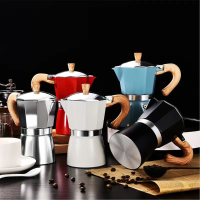 150 Ml / 300 ml Italiaanse Moka Pot Portable Espresso Coffee Fornuis Industrieel roestvrij staal met composiet bodem Sca