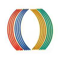 16 Stks band reflecterende strips tape styling wiel sticker velg voor 17 inch 18 inch auto motorfiets fietsband