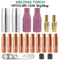 19 Stuks 15AK Voor Binzel Torch Keramische Nozzles Contacttips Houders Mig Lasmachine Verbruiksartikelen Accessoires MB 