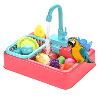 19PCS Vogel Speelgoed Papegaai Automatische Vogel Bad met Kraan Huisdier Papegaaien Fonteinen SPA Zwembad Schoonmaken To